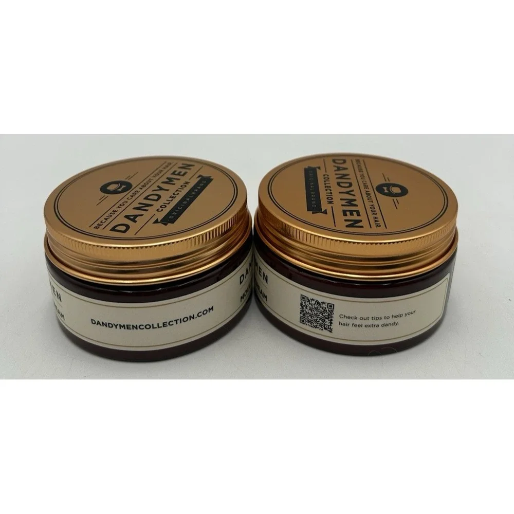 Dandymen Collection Mens Hair Moulding Cream Medium Pliable Hold 3.4 oz Lot of 2